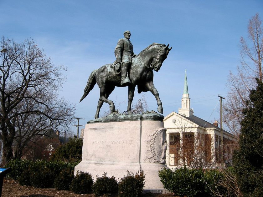 The Robert Edward Lee statue in Emancipation Park