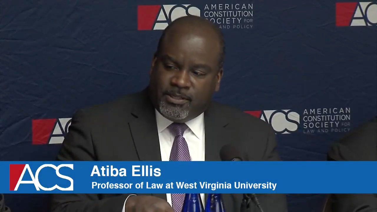 screen shot of Professor Ellis speaking on the ACS election commission panel